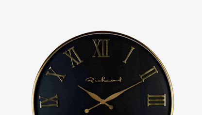 Deonne Wall Clock in Black & Gold Finish