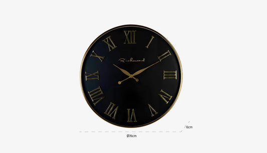 Deonne Wall Clock in Black & Gold Finish