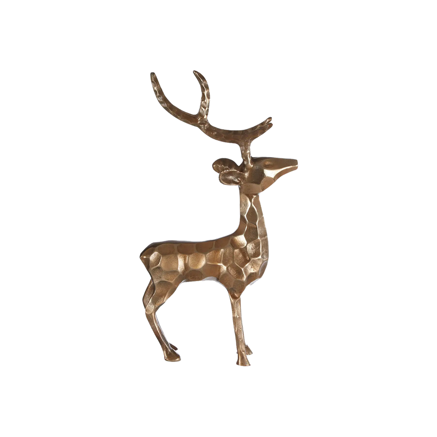 Gold Standing Stag Sculpture