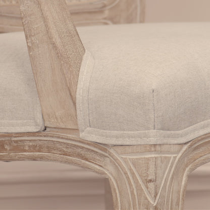 Wooden Carver Louis Upholstered Dining Arm Chair