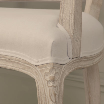 Wooden Louis Upholstered 2 Seater Settee