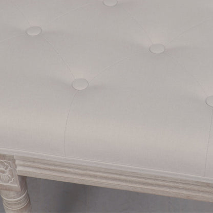Light Wooden Louis Upholstered Bench