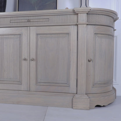 Rustic Wooden Fluted Buffet Sideboard