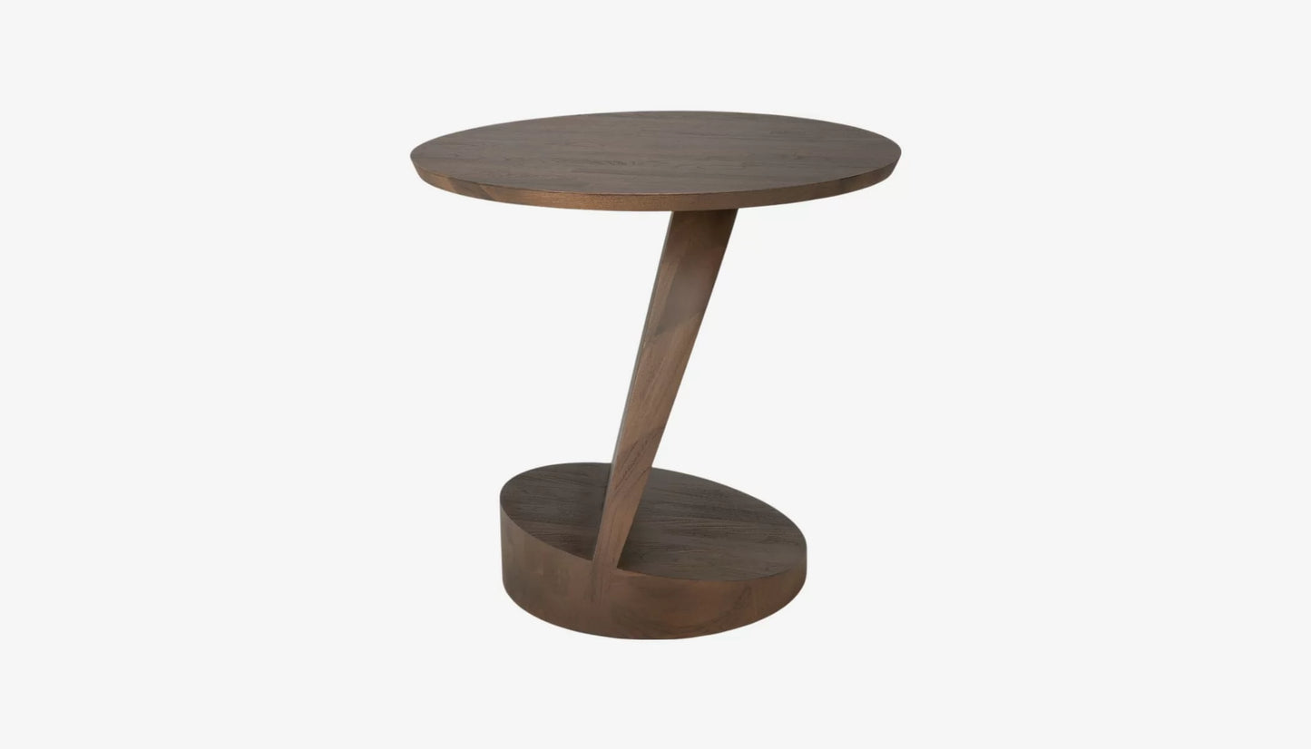 Oblic Side Table in Teak Brown