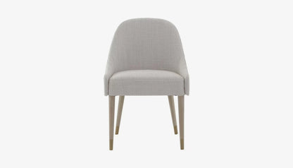 Bibury Dining Chair in Cream Fabric & Solid Wood Legs