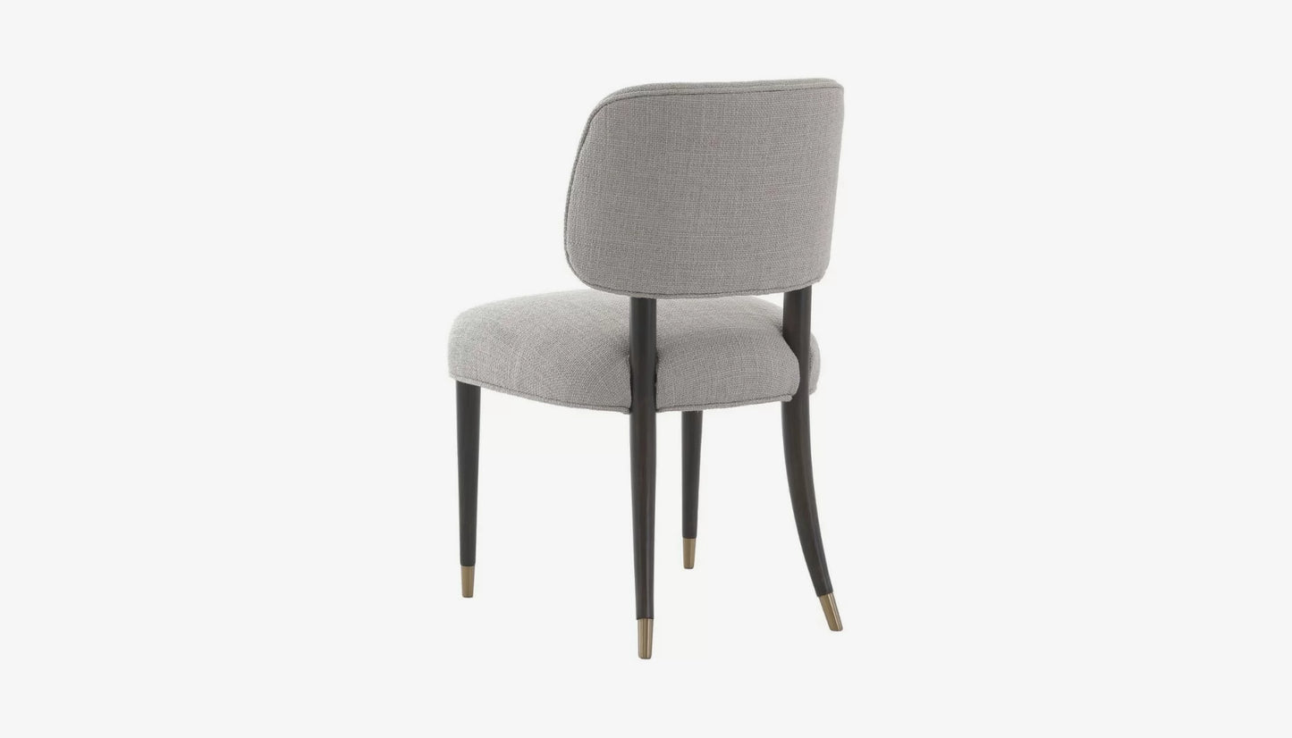 Cheltenham Dining Chair in Dark Cream Linen & Ebony Finish