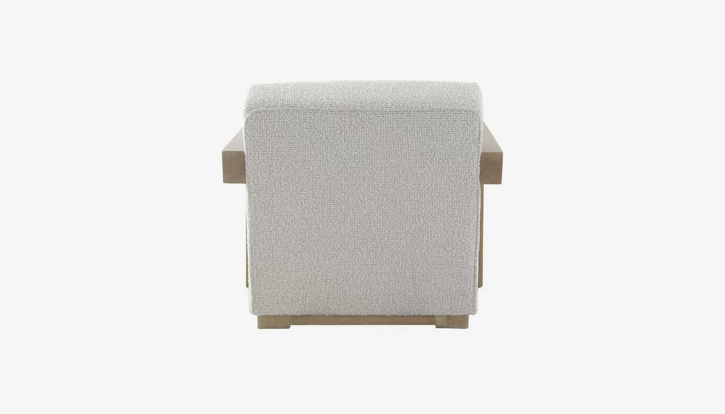 Abbey Accent Chair in Cream Boucle & Solid Oak Finish