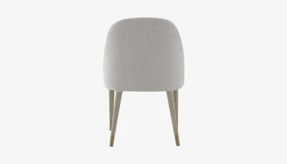 Bibury Dining Chair in Cream Fabric & Solid Wood Legs