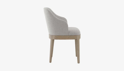 Kingham Carver Dining Chair in Cream Soft Linen & Solid Oak Finish