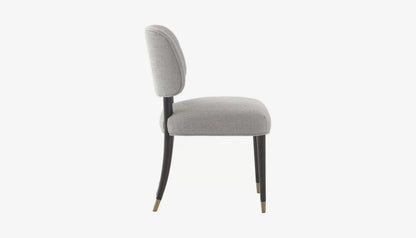 Cheltenham Dining Chair in Dark Cream Linen & Ebony Finish