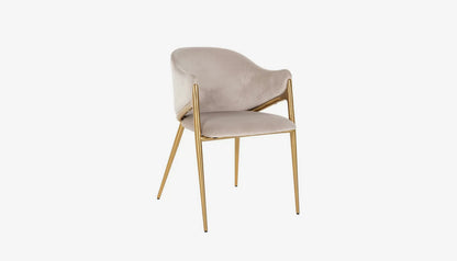 Gwen Carver Dining Chair in Khaki Velvet