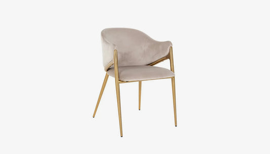 Gwen Carver Dining Chair in Khaki Velvet