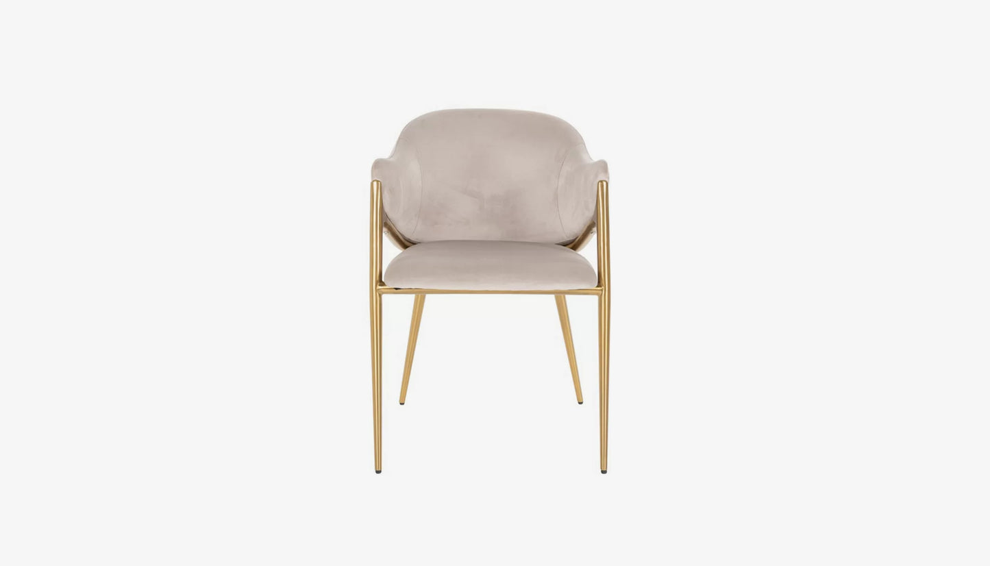 Gwen Carver Dining Chair in Khaki Velvet