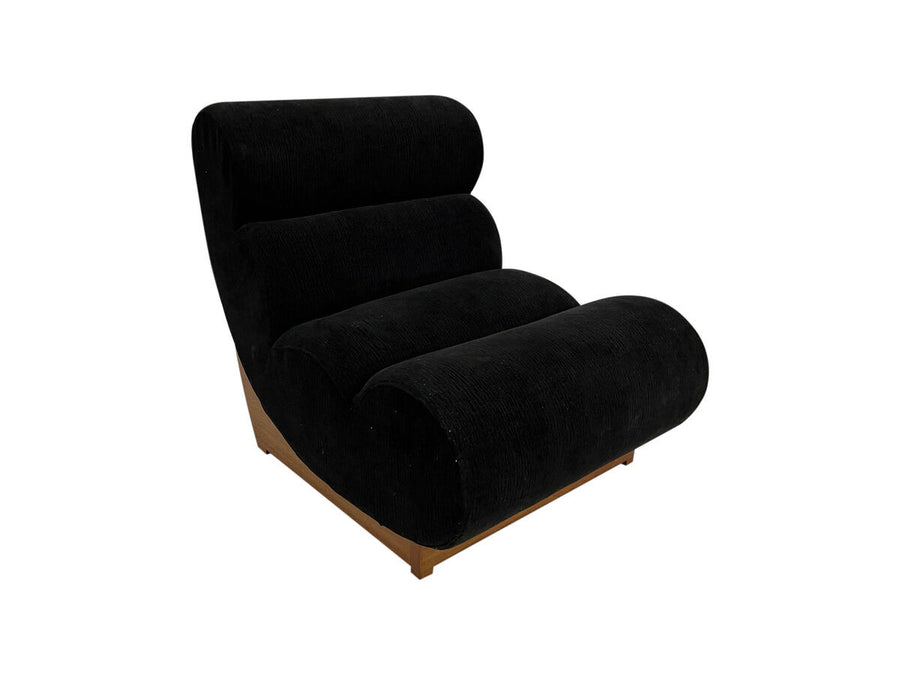 Serino Black Textured Reclining Profile Lounge Chair