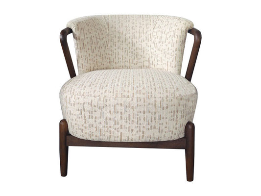 Sieno natural jacquard lounge chair with dark walnut finish wood frame