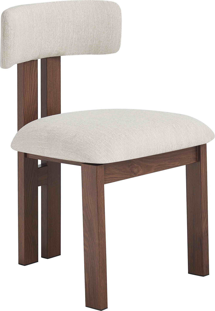 Tamzin Ivory Linen Effect with Walnut Wood Finish Frame Dining Chair