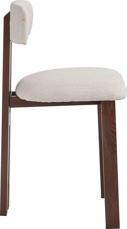 Tamzin ivory linen effect bar chair with walnut wood effect frame