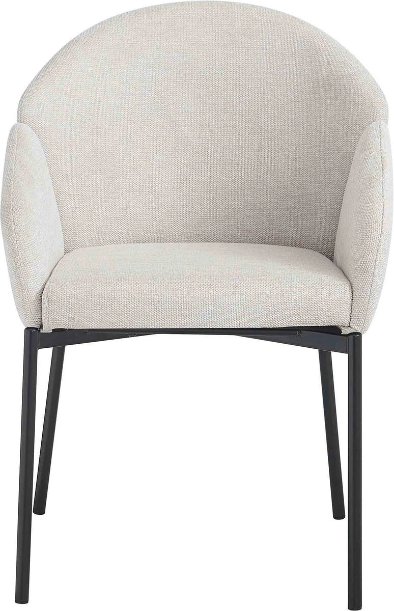 Tamzin natural linen effect curved dining chair
