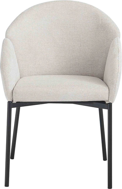 Tamzin natural linen effect curved dining chair