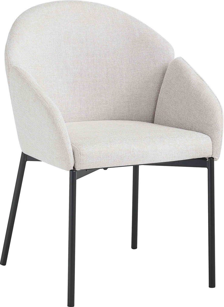 Tamzin natural linen effect curved dining chair