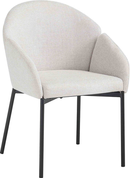 Tamzin natural linen effect curved dining chair