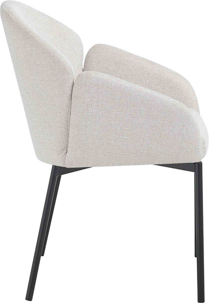 Tamzin natural linen effect curved dining chair