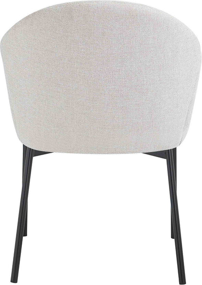 Tamzin natural linen effect curved dining chair