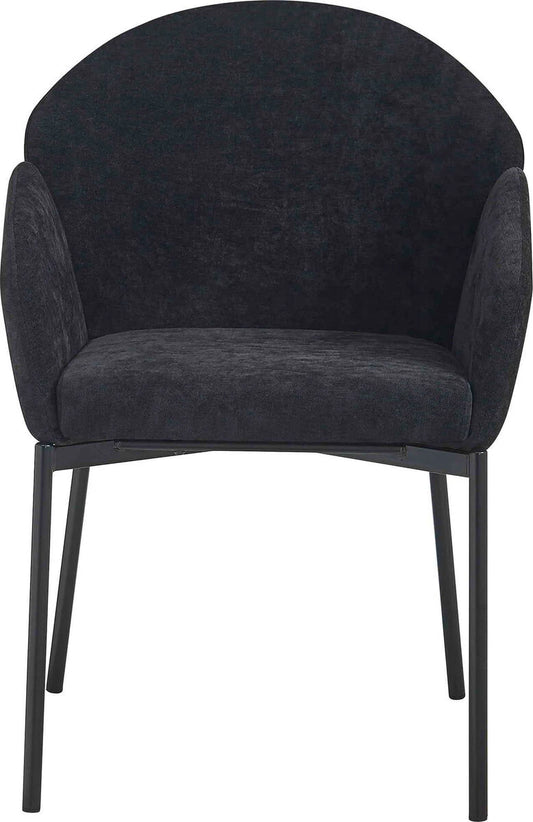 Tamzin black linen effect curved dining chair
