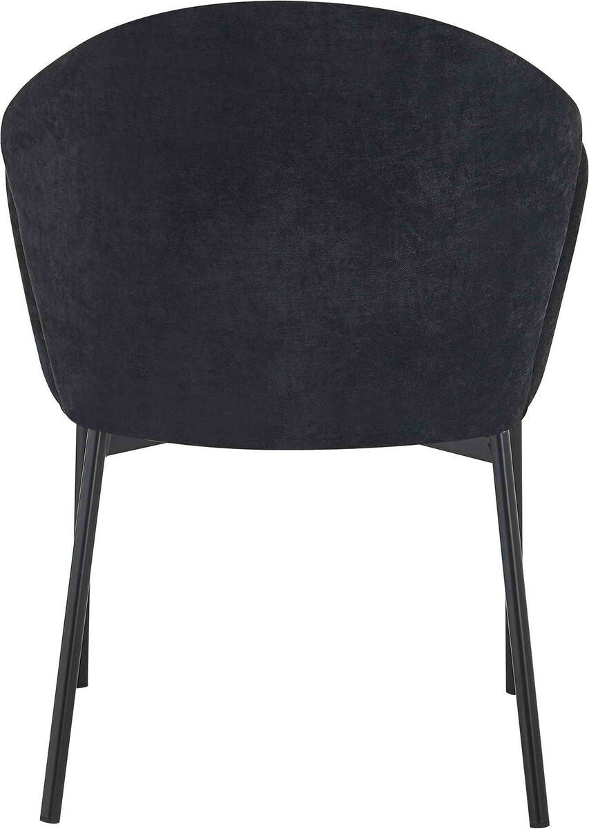 Tamzin black linen effect curved dining chair