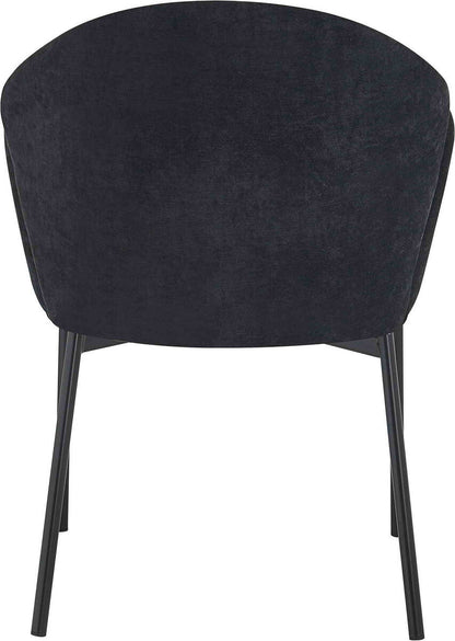 Tamzin black linen effect curved dining chair