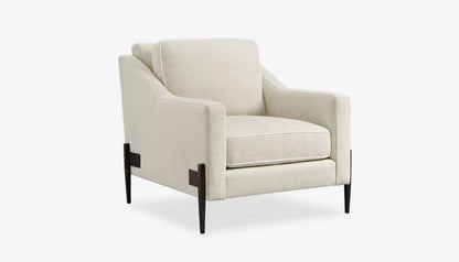 Remix Armchair in Husk Ivory Fabric & Braided Faux Leather