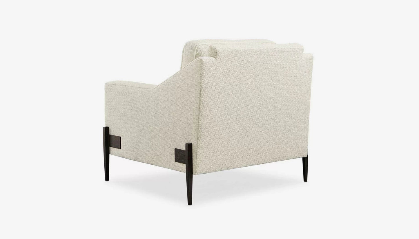 Remix Armchair in Husk Ivory Fabric & Braided Faux Leather