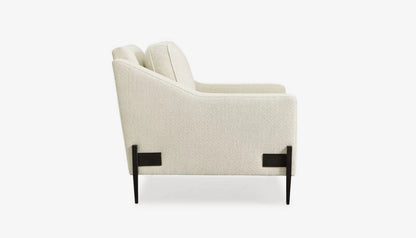 Remix Armchair in Husk Ivory Fabric & Braided Faux Leather