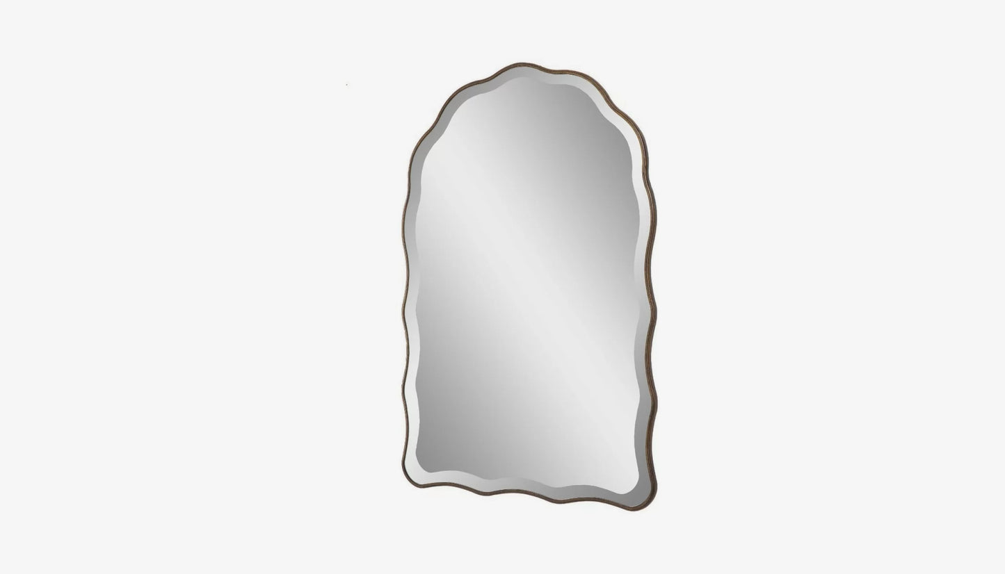 Irregular Wall Mirror in Antique Bronze Finish