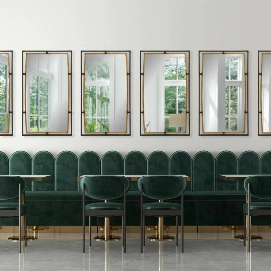 Parallel Wall Mirror in Rustic Bronze & Antique Gold Finish