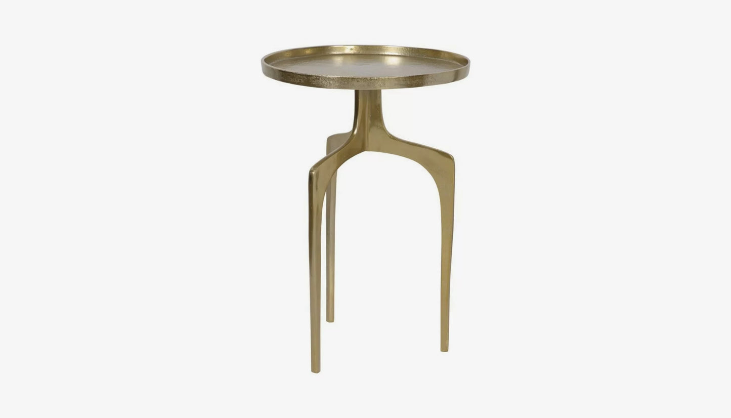 Tripod Side Table in Soft Gold Finish
