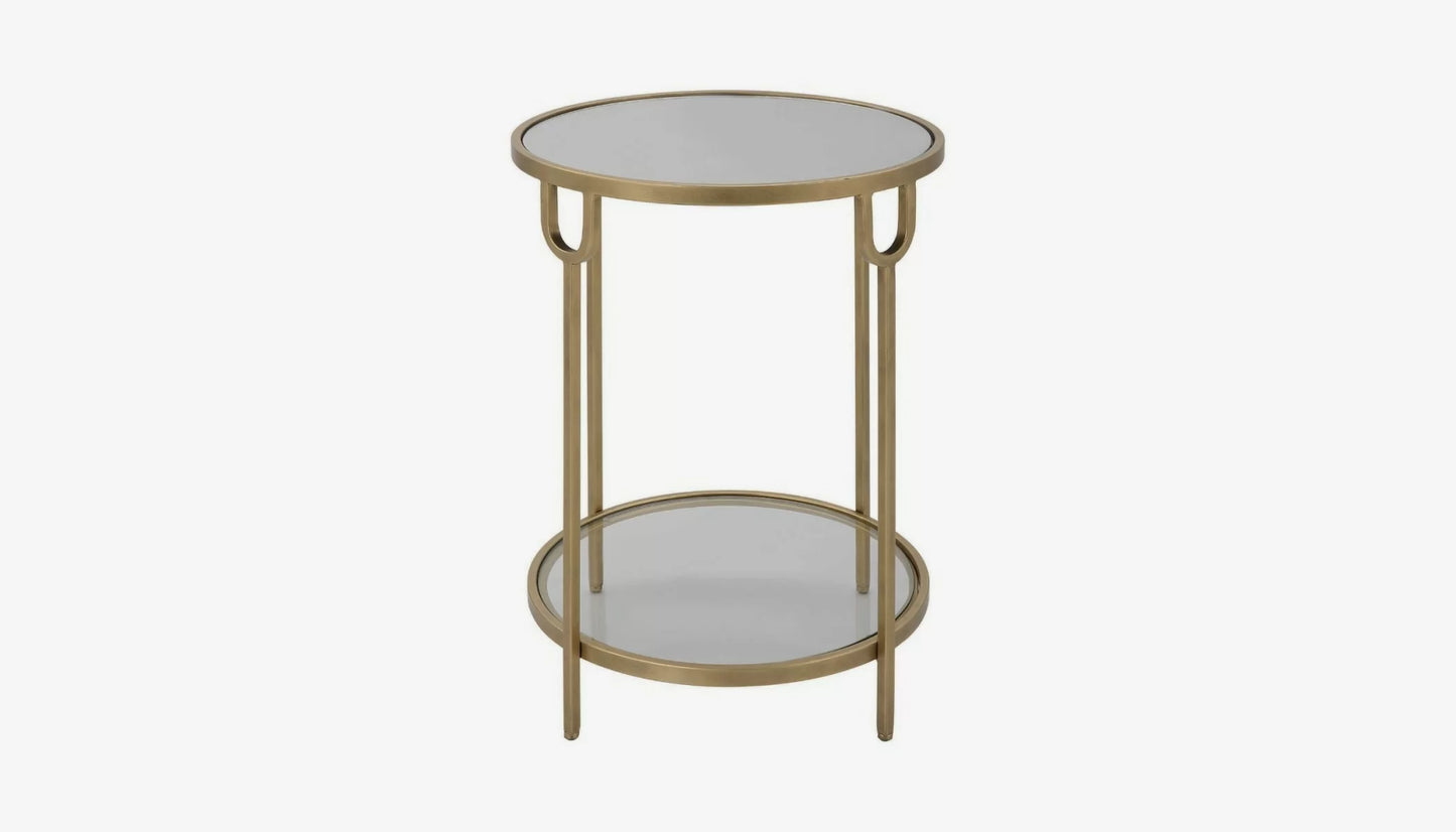 Ula Side Table in Antique Gold Finish