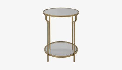 Ula Side Table in Antique Gold Finish