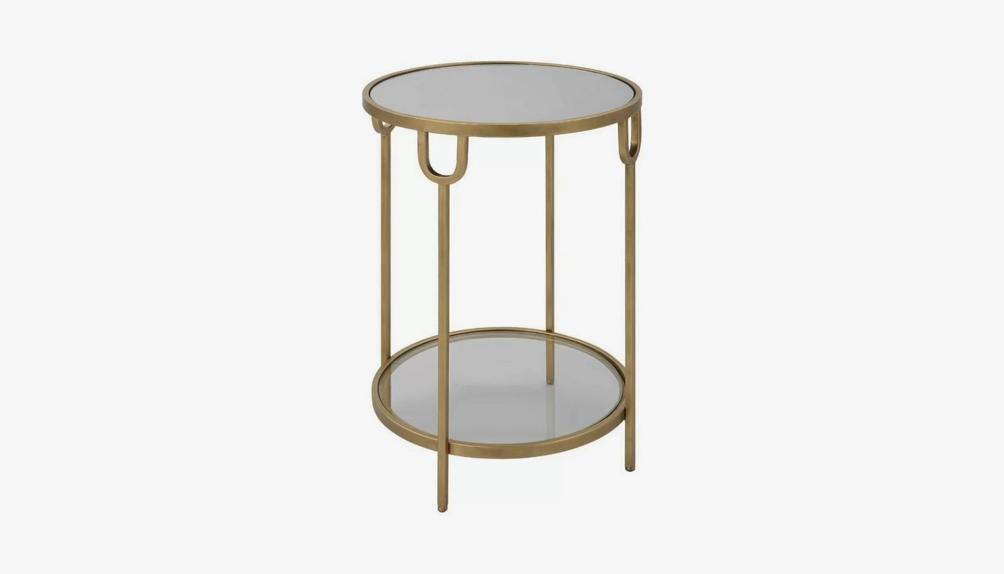 Ula Side Table in Antique Gold Finish