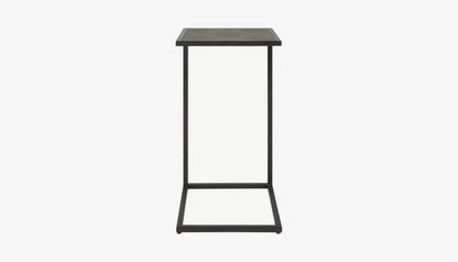 Grey Shagreen Side Table in Antique Black Finish
