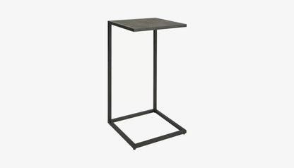 Grey Shagreen Side Table in Antique Black Finish