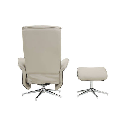 Warrington mink leather effect recliner and matching footstool