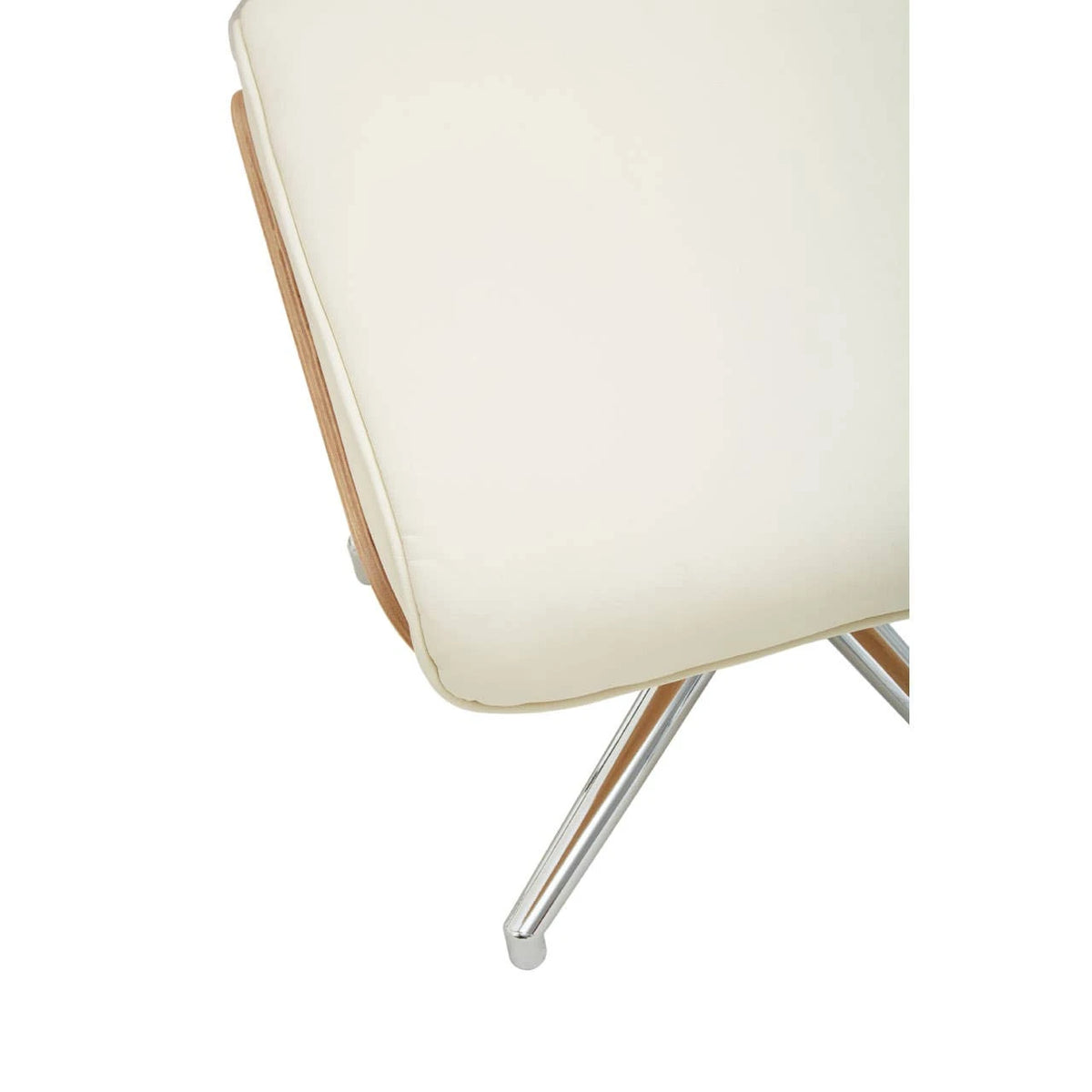 Warrington ivory leather effect recliner and matching footstool